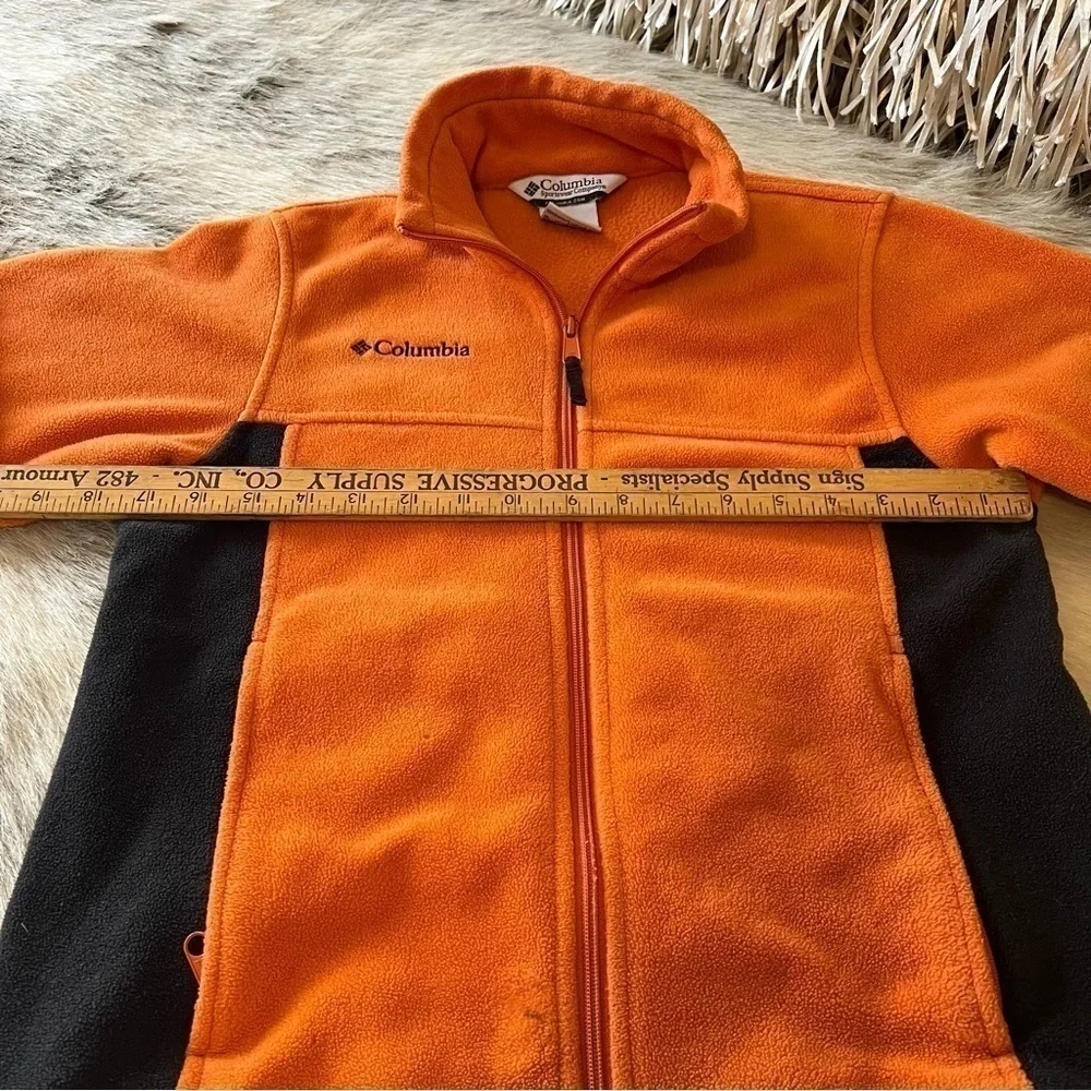 Vintage COLUMBIA Y2K Zip Up Fleece Orange Black (10-12 L Kids) XS Adult